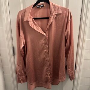 Karl Lagerfeld Blush Satin Blouse